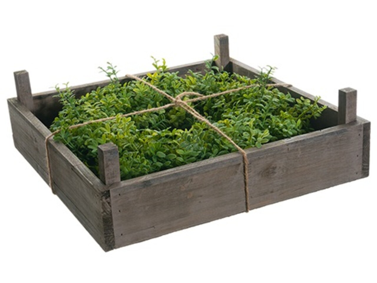 Allstate Artificial Leaf Wreath in Wooden Frame Box - 14" - Green